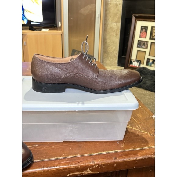 Cole Haan Brown Leather Oxford Dress Shoes Men\'s Sz 10 Lace Up Cap Toe Classic